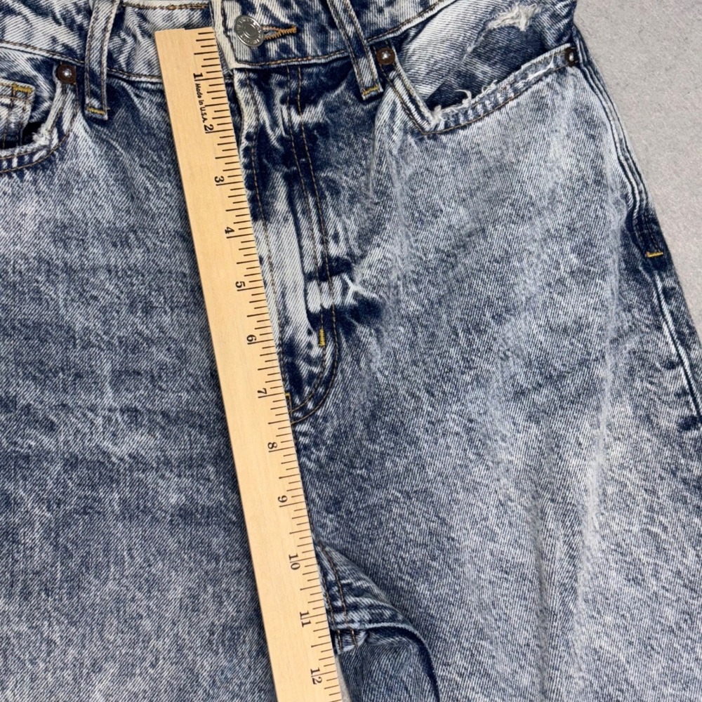 We The Free Jeans Womens 27 Blue Acid‎ Wash High Rise Distressed Tapered Denim - Picture 15 of 16